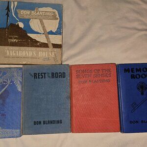A Group of Great Poems From "Vagabond House" signed Red Vinyl 45's with 4 Books